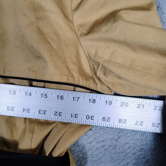 ModCloth Trench Coat Women's XL Tan Belted Waist Mid-Length Lightweight Retro - Picture 12 of 14